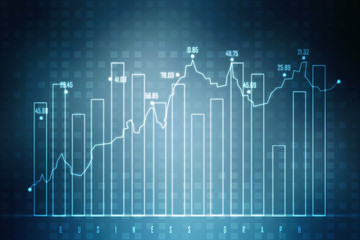 2d rendering Stock market online business concept. business Graph 