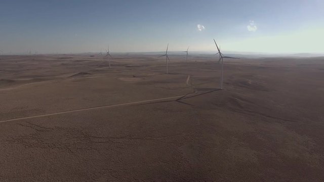 Row of wind power generators