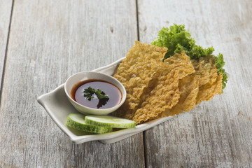 deep fried fucuk tofu sheets