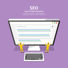 Flat design concept SEO (search engine optimize). Vector illustrate.