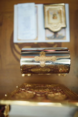Box with Golden Cross on Top