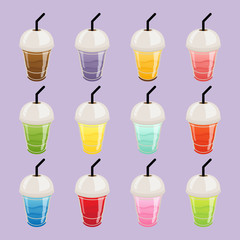 Juice and Cold Drink and Beverage Set Vector