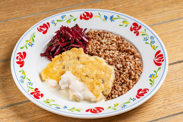 meat with buckwheat