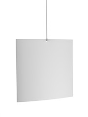 Blank White Advertising ceiling Promotional Advertising dangler for design presentation . 3d render illustration.