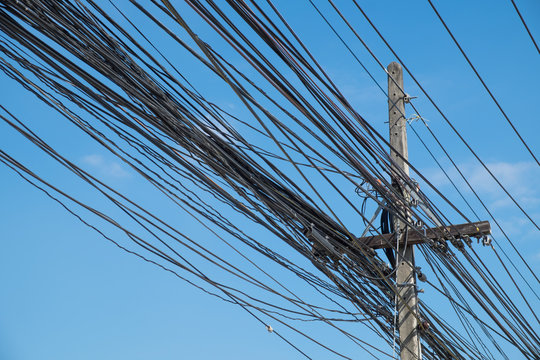 Electric wire on the power poles.
