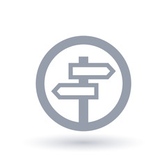 Crossroad sign post icon - Travel direction symbol