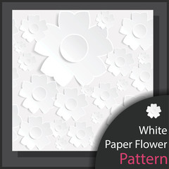 White Paper Flower Pattern  - Vector