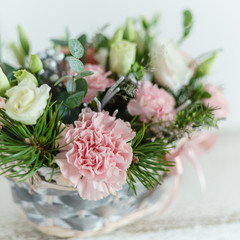 flowers in the basket