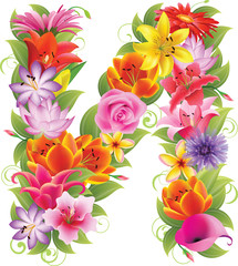 Flower beautiful letter, the 10th in the Russian alphabet