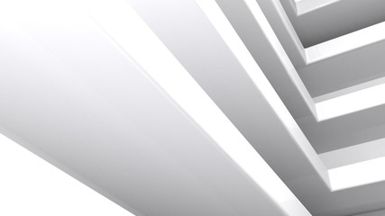 Rectangular white abstract shelves - 3D rendering