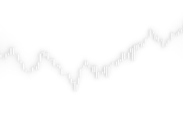 Market chart growth bars 3D illustration on white background with shadows