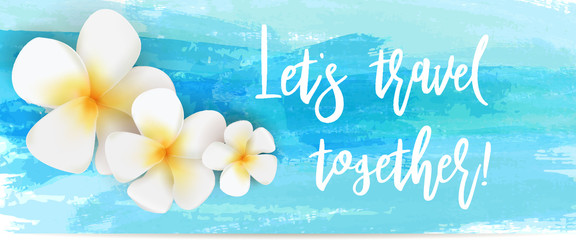 Brushed travel backgrounds with flowers