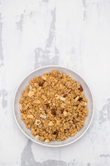 cereals with nuts and dry fruits in big bowl