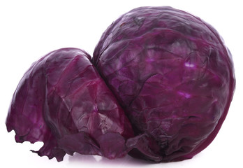 Obraz premium Purple cabbage isolated on white background