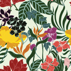 Abstract elegance pattern with floral background.