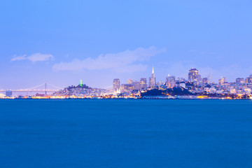 Fototapeta na wymiar Panoramic view of San Francisco at night, California, USA