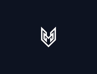 letter M geometric logo design template