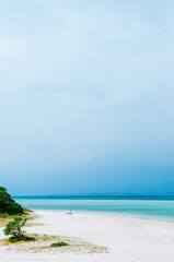Fototapeta na wymiar Beautiful beach and blue sea on Taketomi, Okinawa, Japan