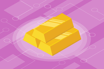 isometric gold bar isolated investment finance
