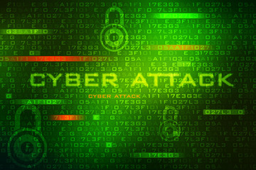 2d illustration Cyber Attack, Cyber Security Concept Background
