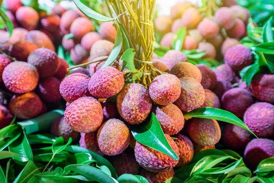 fresh Lychee fruits background