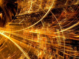 Technology tunnel - abstract digitally generated image