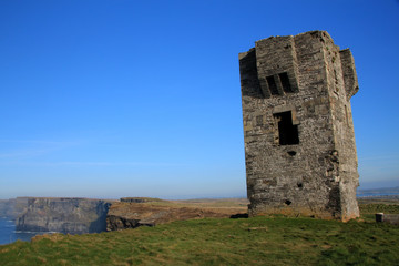 Fototapeta na wymiar Castle at Cliffs of Moher, Ireland