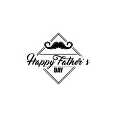 Happy fathers day card. Mustache icon. Dad greeting. Fathers day holiday. Greeting card design. Vector.