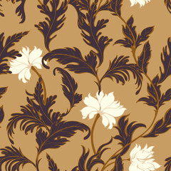 Abstract elegance pattern with floral background.
