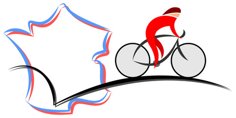 Cycliste Rouge TdF France Abstrait