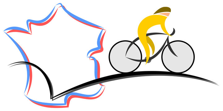 Cycliste Jaune TdF France Abstrait
