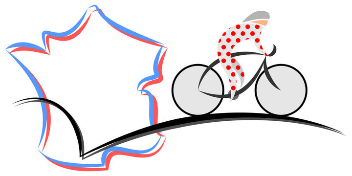 Cycliste Pois Rouges TdF France Abstrait