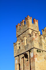 The medieval castle of Sirmione on Lake Garda, Italy