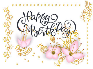 card with floral background