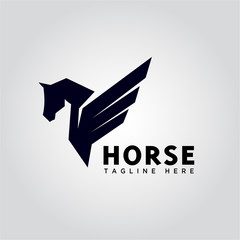 wing pegasus horse logo