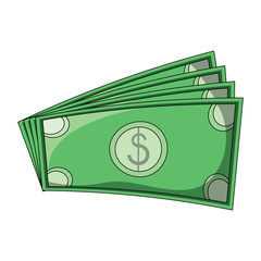 money bills icon over white background, colorful design. vector illustration
