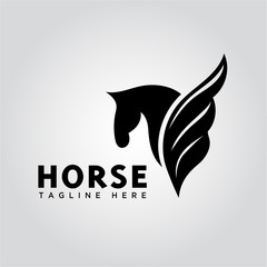 wing pegasus horse logo