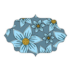 colorful arabic frame with beautiful flowers design. vector illustration