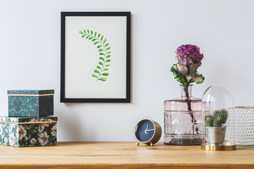 Floral decorations on white background