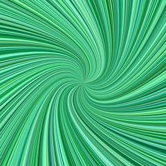 Spiral background - vector design from rotating rays in green colored tones