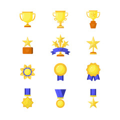 Vector awards flat icons