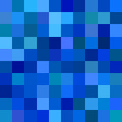 Geometric square tiled mosaic pattern background - vector illustration from squares in blue tones