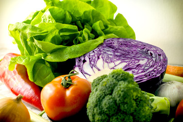 Fresh organic vegetable - eating healthy food in healthy diet