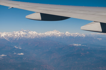 Obraz premium View of Himalaya mountain , Nepal from plane