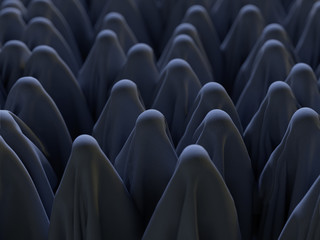 Obraz premium group of people hidden under the cloth