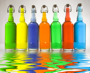 Color Filled Bottles