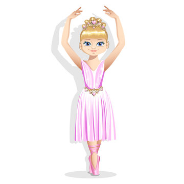 sweet little ballerina in a shiny dress