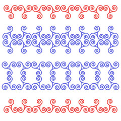 Celtic ribbon pattern from spirals and triangles