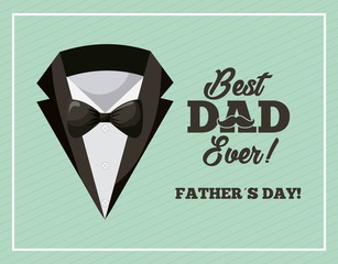 happy fathers day smoking wiht bow best dad ever frame blue background vector illustration