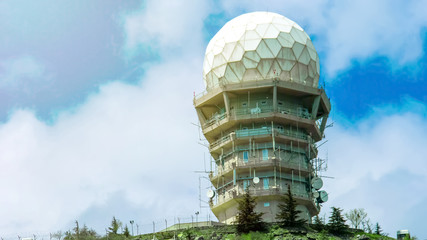 Modern space exploration laboratory building, meteorology station, science